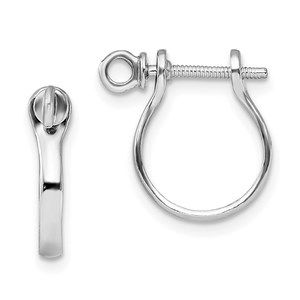 925 Sterling Silver Small Travel Theme Polished 3D Shackle Link Screw Earrings